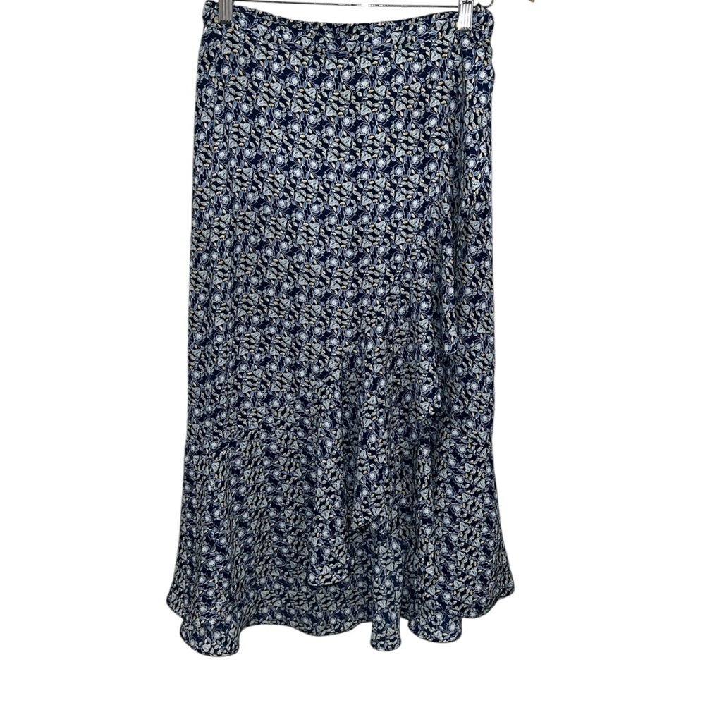 Max Studio Navy Floral Midi Skirt